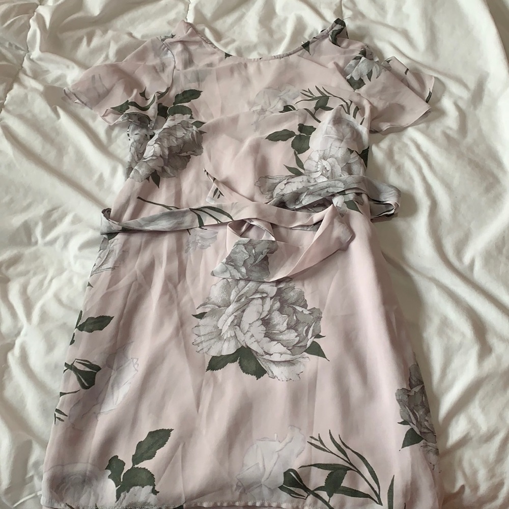 Lilac floral print smock style dress
